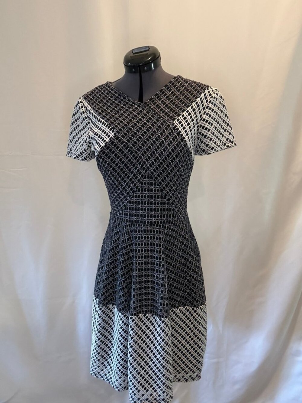 BCBG Maxazria black and white dress